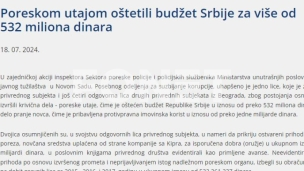 Utajili 532 miliona dinara